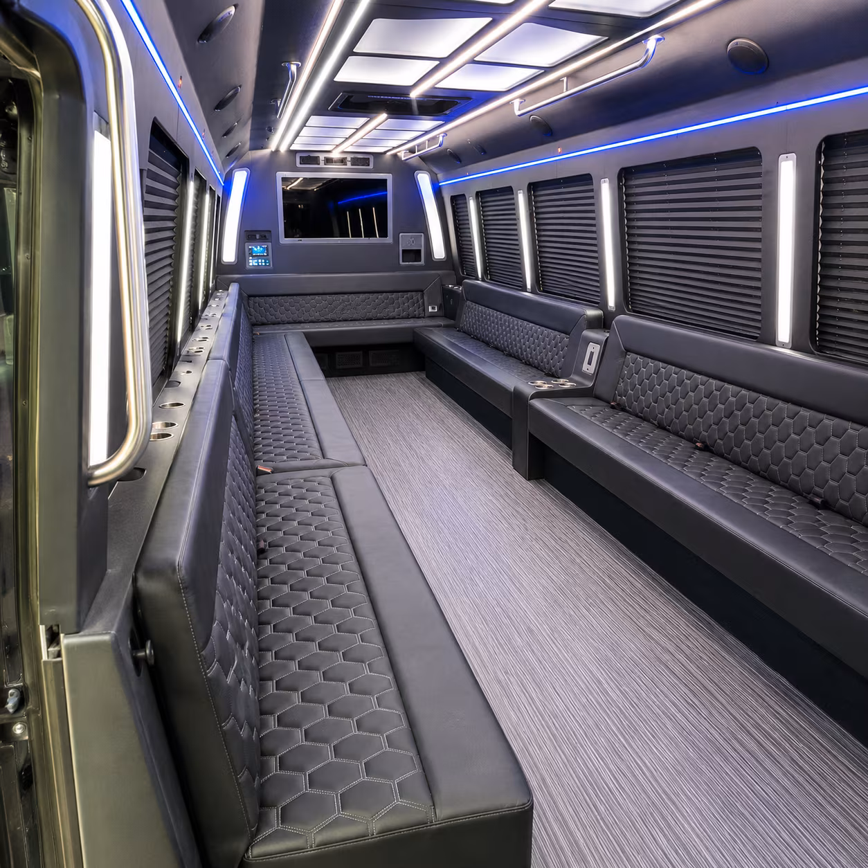 warren 40 passenger party bus interior